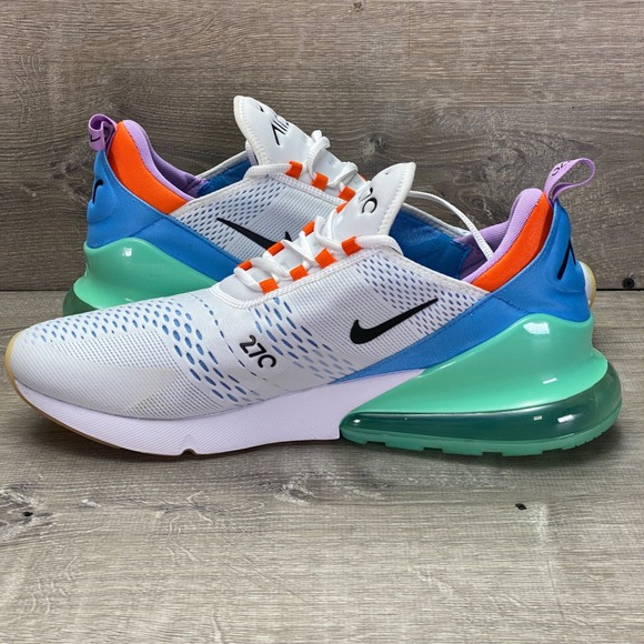 Nike Shoes Air Max 270 Mens 15 White Blue Orange AH8050-106 Running Sneakers - Picture 3 of 10